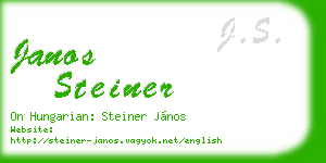 janos steiner business card