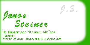 janos steiner business card